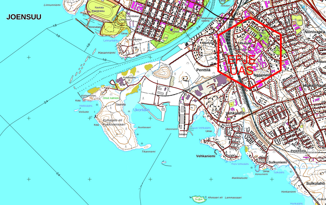 Pohjois-Karjalan keskussairaala (EFJE) rajoittava UAS-ilmatilavyöhyke |  Droneinfo