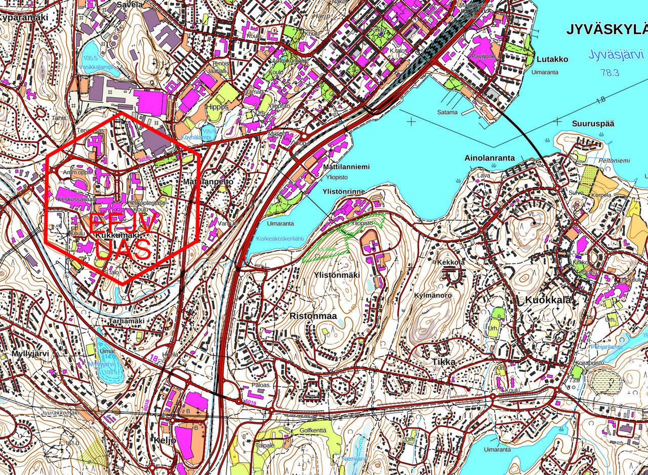 Keski-Suomen keskussairaala (EFJV) rajoittava UAS-ilmatilavyöhyke |  Droneinfo